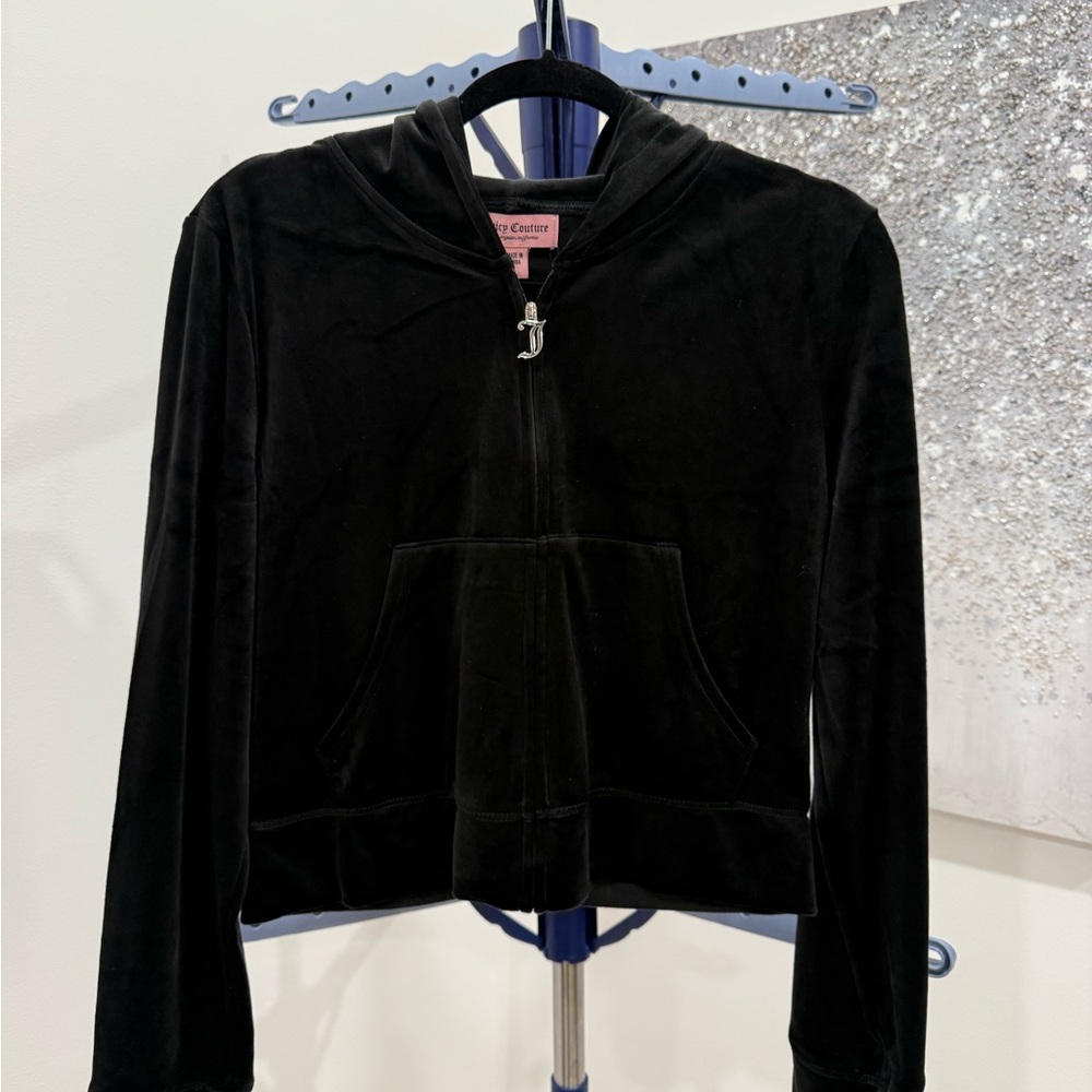 Black Velour Women's Hoodie